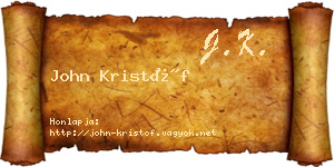 John Kristóf névjegykártya