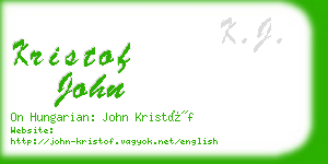 kristof john business card